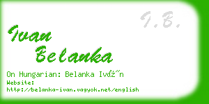 ivan belanka business card